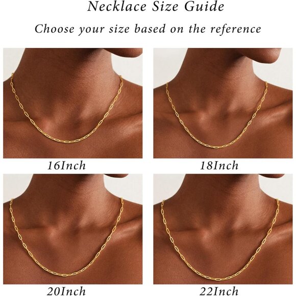 Sterling Silver Paperclip Chain Necklace for Women - Classic 18-inch Silver Jewe - Picture 6 of 7